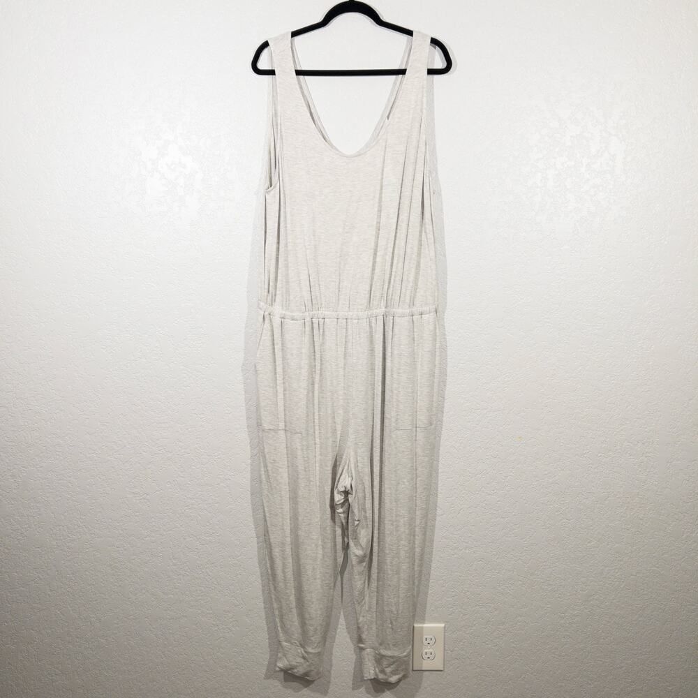NWT Market &‎ Spruce Light Grey Andice Elastic Waist Lounge Jumpsuit 2X